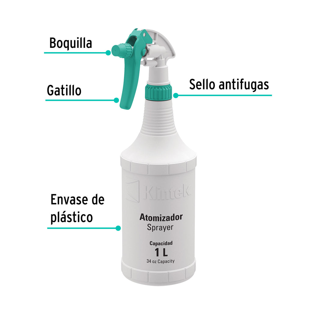 Atomizador de 1 litro, KLINTEK