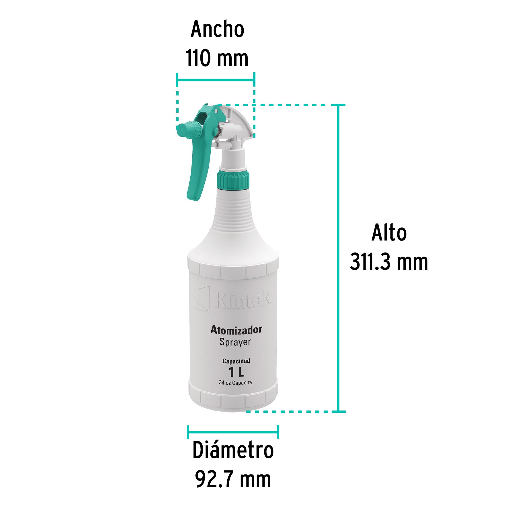 Atomizador de 1 litro, KLINTEK