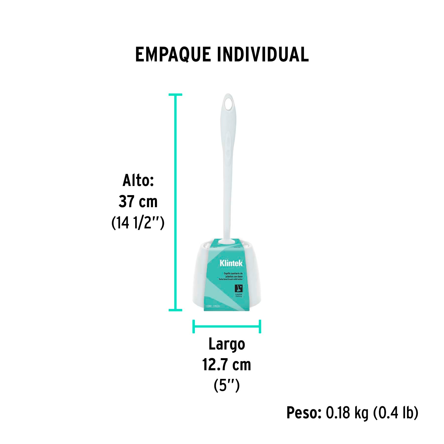 Cepillo sanitario de plástico con base, KLINTEK