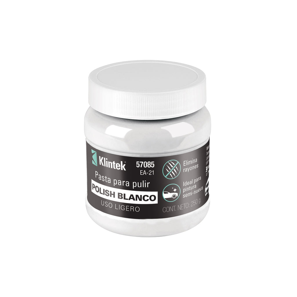 Polish blanco en pasta para auto, 250 g, uso ligero, KLINTEK