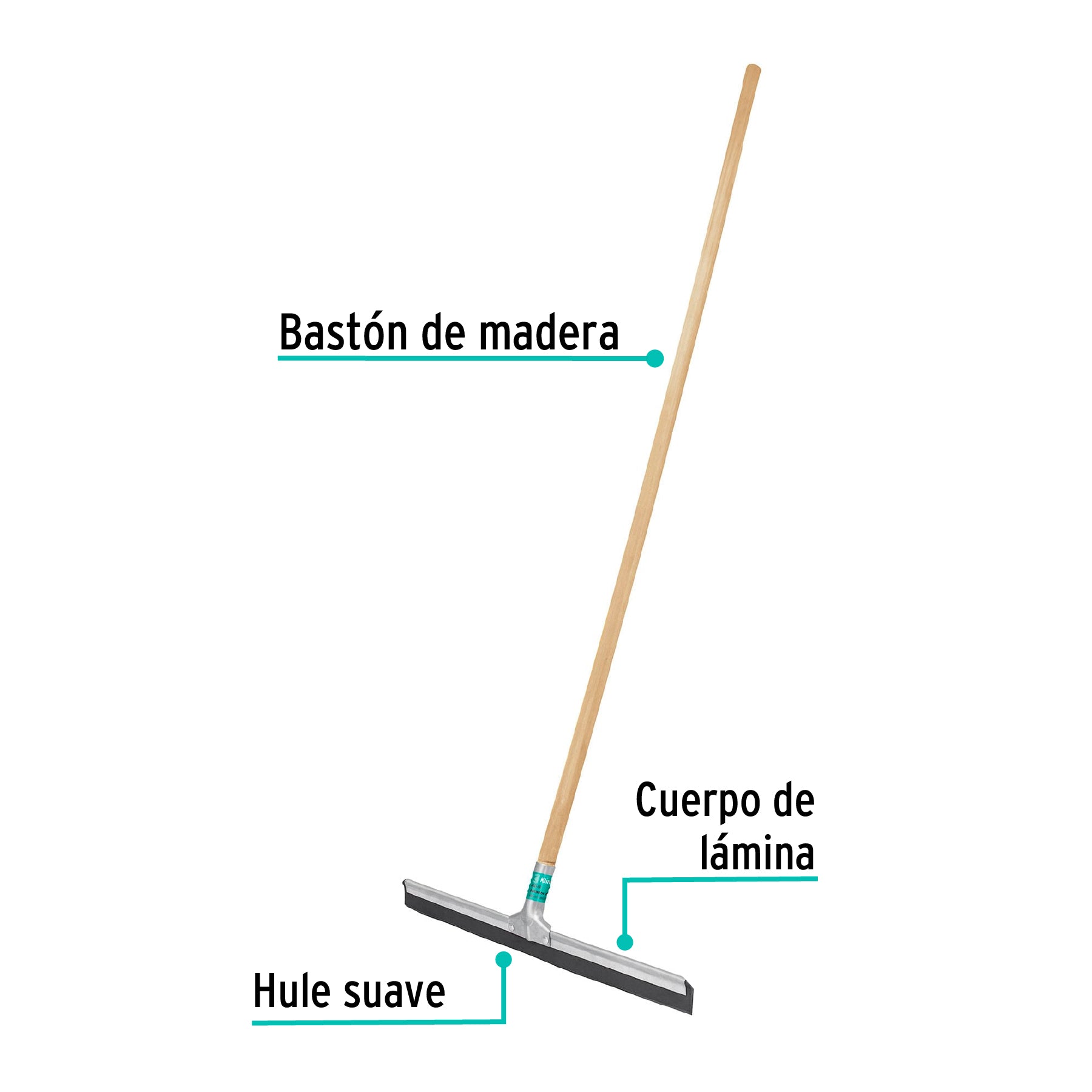 Jalador con base de lámina de 50 cm, con bastón de madera