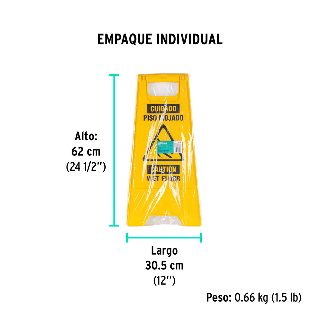 Letrero de piso resbaloso, 62 cm, KLINTEK